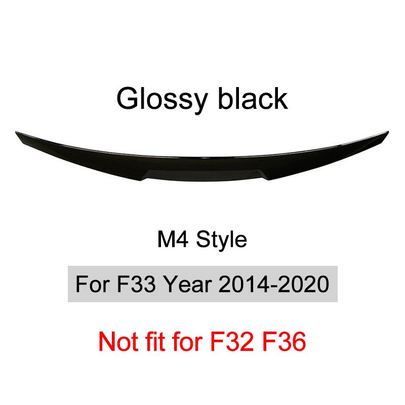 Per BMW Serie 4 F32 F33 F36 2014-2020 Fibra di Carbonio Lip Paraurti Posteriore Spoiler Baule Kit Ala Coda Stile MP M4 PSM Nero Lucido