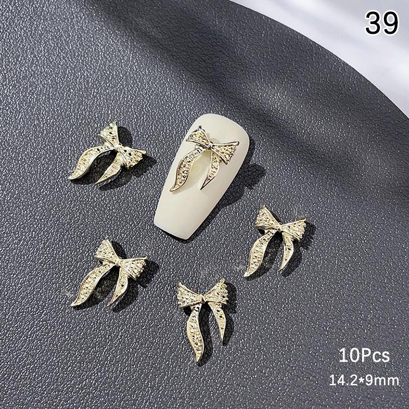 10Pcs Luxury Kawaii Bow Nail Art Charms 3D Alloy Bow Tie Jewelry Nail  Decoration Diy Accessories
