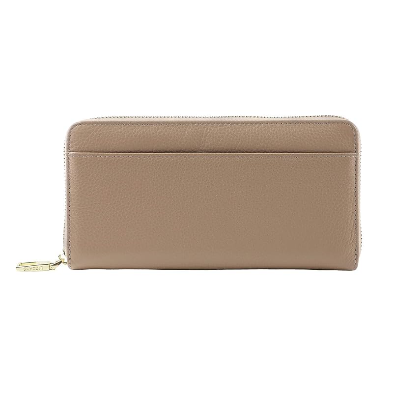 

[Style on bag] LIZDAYS long wallet Skimming prevention skimming genuine leather wallet ladies round zipper (gray beige/beige) [product]