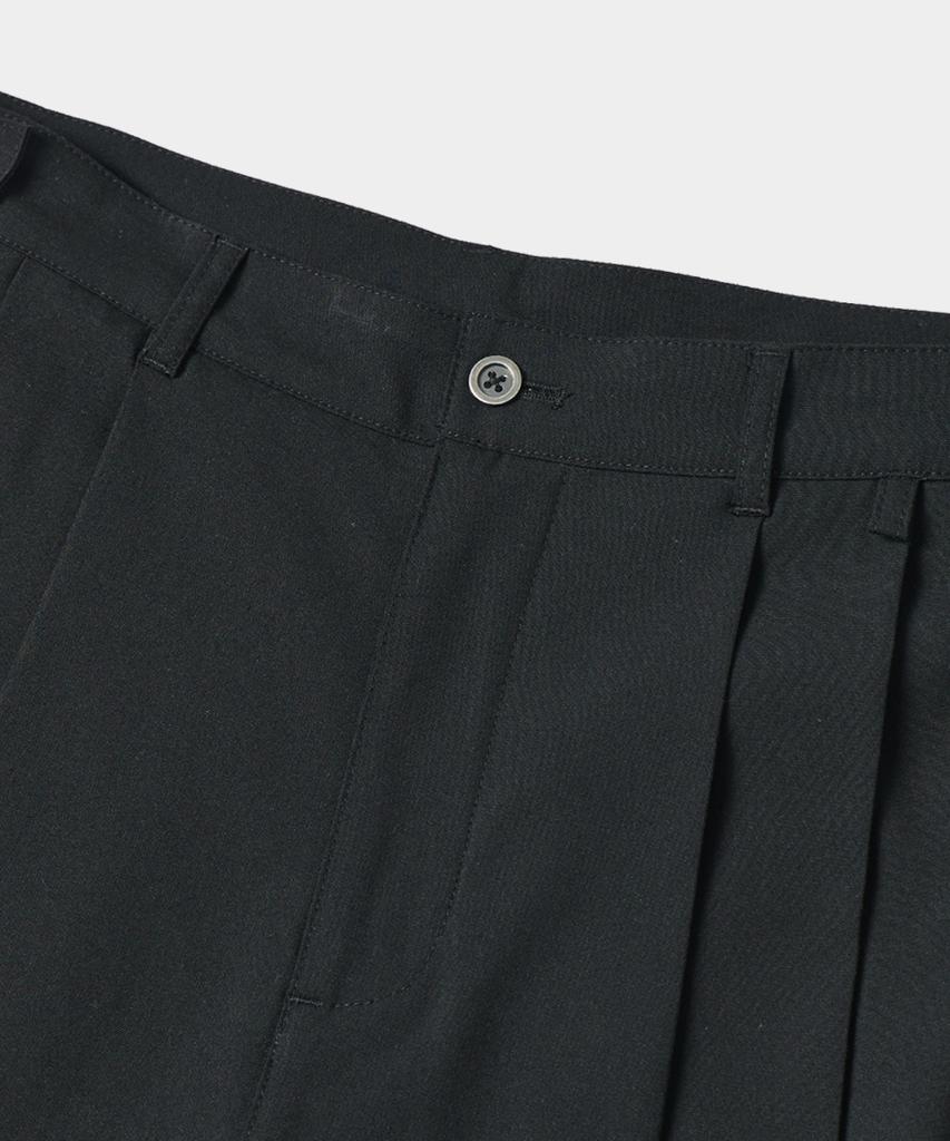 Dimiteulibeullaeg Adjust Double-Pleat Wide Slacks_Black
