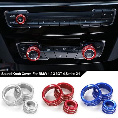 Klimaanlage Knopf Audio Lautstärkeregler Knopf Kreis Dekoration Zierring Abdeckung Für BMW 1 2 3 3GT 4 Serie X1(Mit AUTO-Taste)