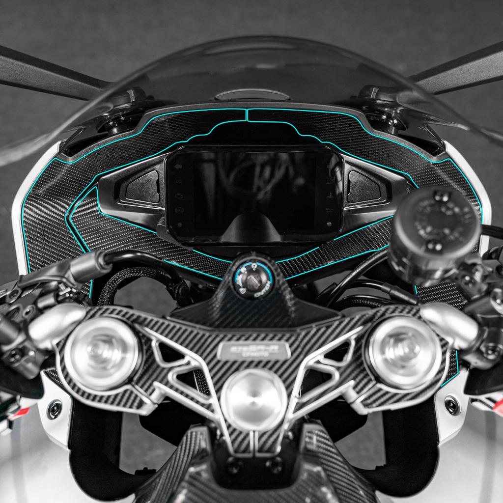 For CFMOTO 675SR Carbon Fiber Protective Sticker Upgrade Material Body Plastic Area Motorcycle Parts