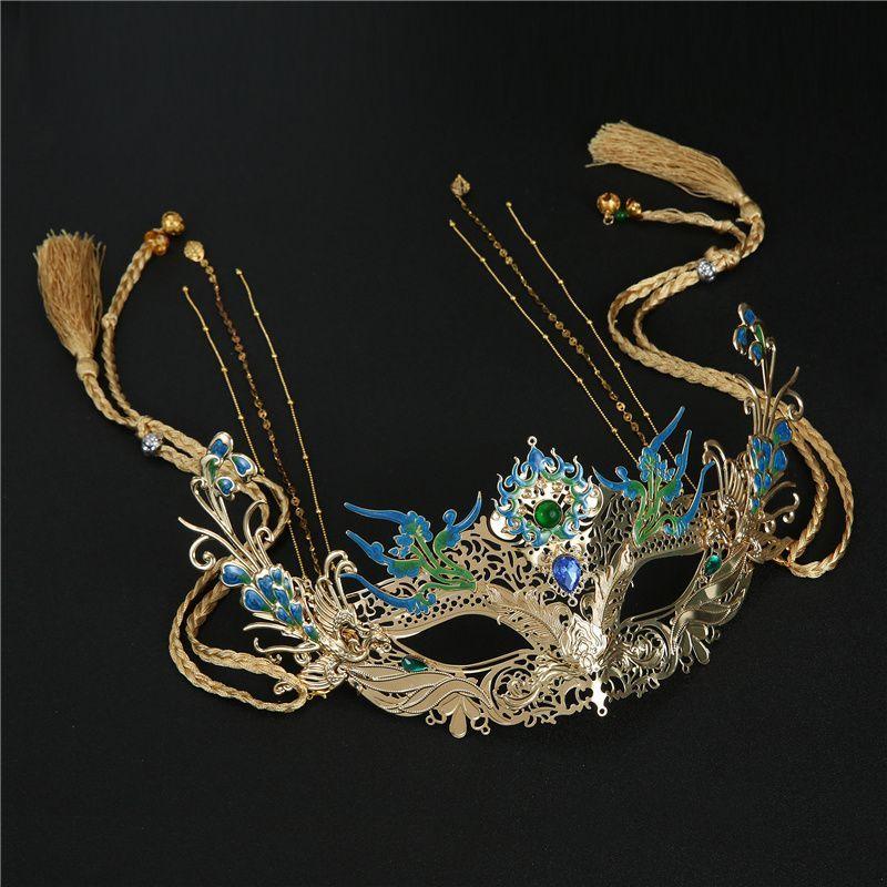 Peacock fairy mask ancient style exotic peacock style high value hair accessories Hanfu headgear accessories super fairy Hepburn