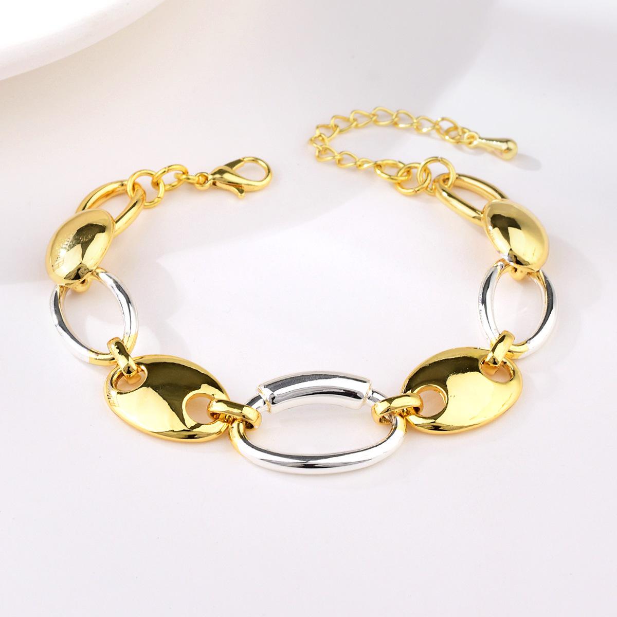 

Gold-Tone Geometric Ethnic Color-Blocked Woven Women s Bracelet