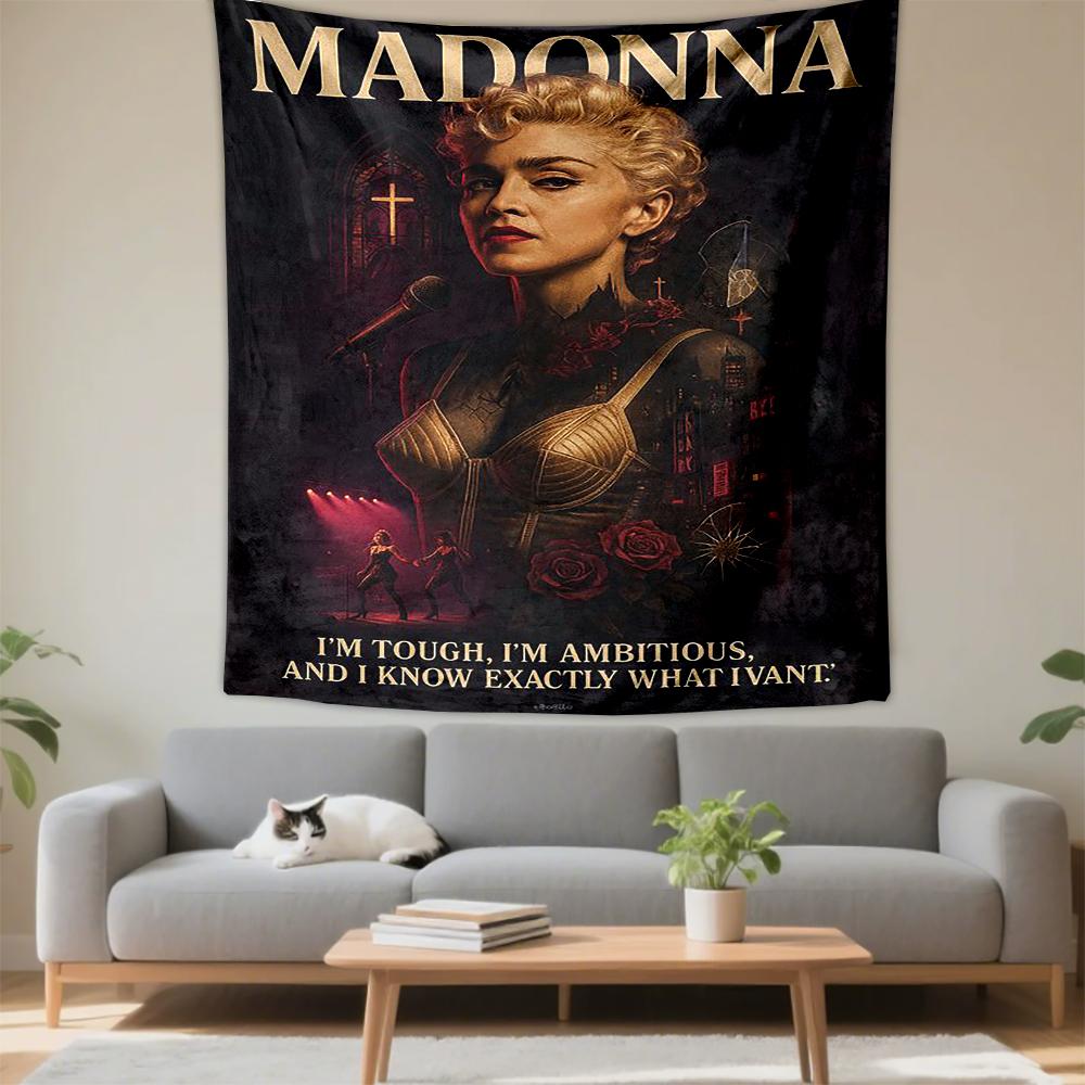 Tapestry Madonna I Am Tough Ambitious Music Icon Poster Wall Hanging