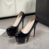 Mote Sexy Rund Tå Høye Hæler for Kvinner Bryllup Plattformsko Klubb Fest Mote Stiletthæler Grunne Damepumps Zapatos Mujer