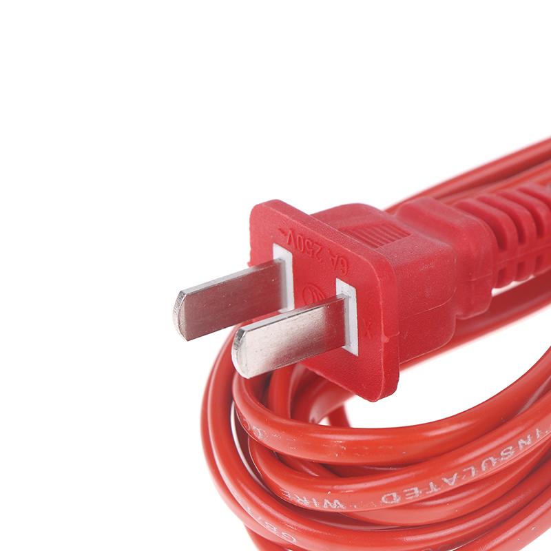 Ac Power Cord White Black Red Line With On/Off Switch Button Cables Wire Two-Pin Plug Cable Extension Cords Adapter