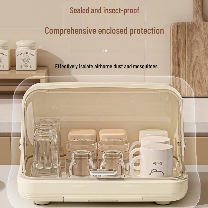 Dustproof Desktop Cup Holder and Draining Tray