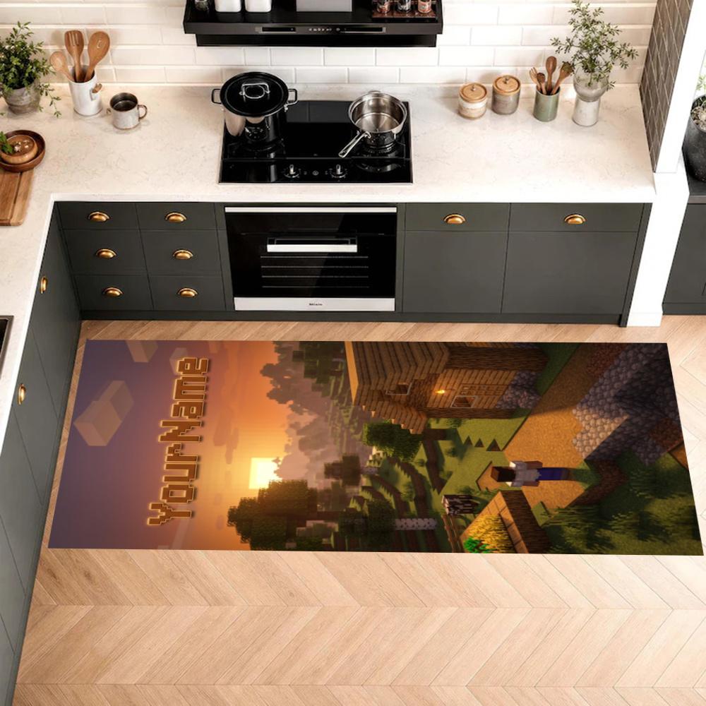 Minecraft Customize Your Name Kitchen Rug Runner Rug Laundry Mat Hallway Entryway The Best Gift Choice