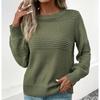 Autumn Long Sleeve Casual Pullover Women's Sweater Solid Round Neck Soft Warm Knitted Sweaters Women Winter Clothing Elegant Knitwears Tops 24705