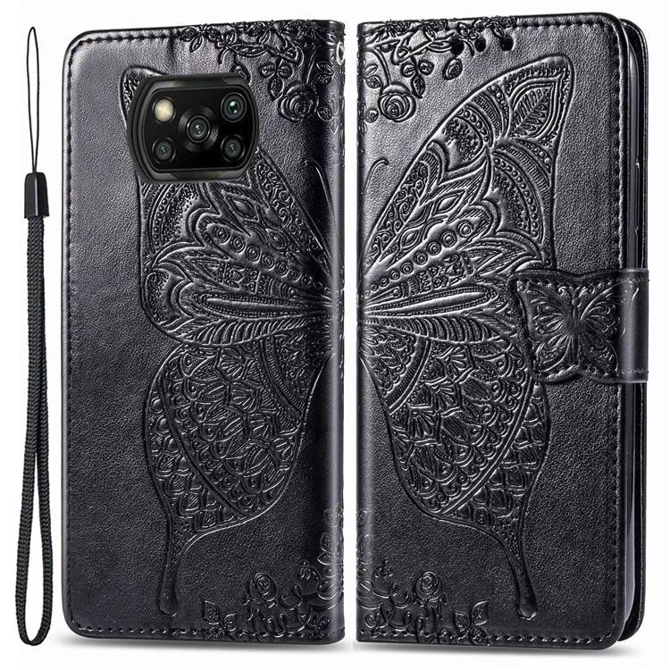 

For Xiaomi Poco X3 NFC / Poco X3 / Poco X3 Pro Imprinted Butterfly Pattern PU Leather Stand Case Magnetic Clasp Phone Wallet Cover