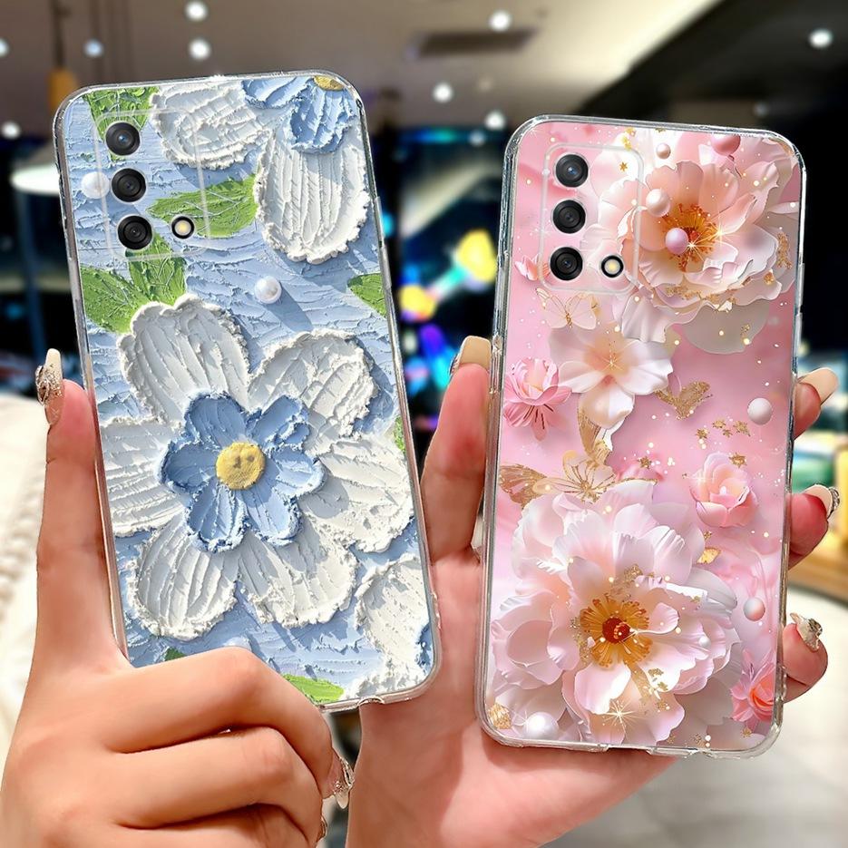 For Oppo A74 4G Case Reno 6 Lite CPH2365 Cute Cat Lion King Painted Cover Soft Slim Phone Case For Oppo A95 A 74 Reno6 Lite Bags