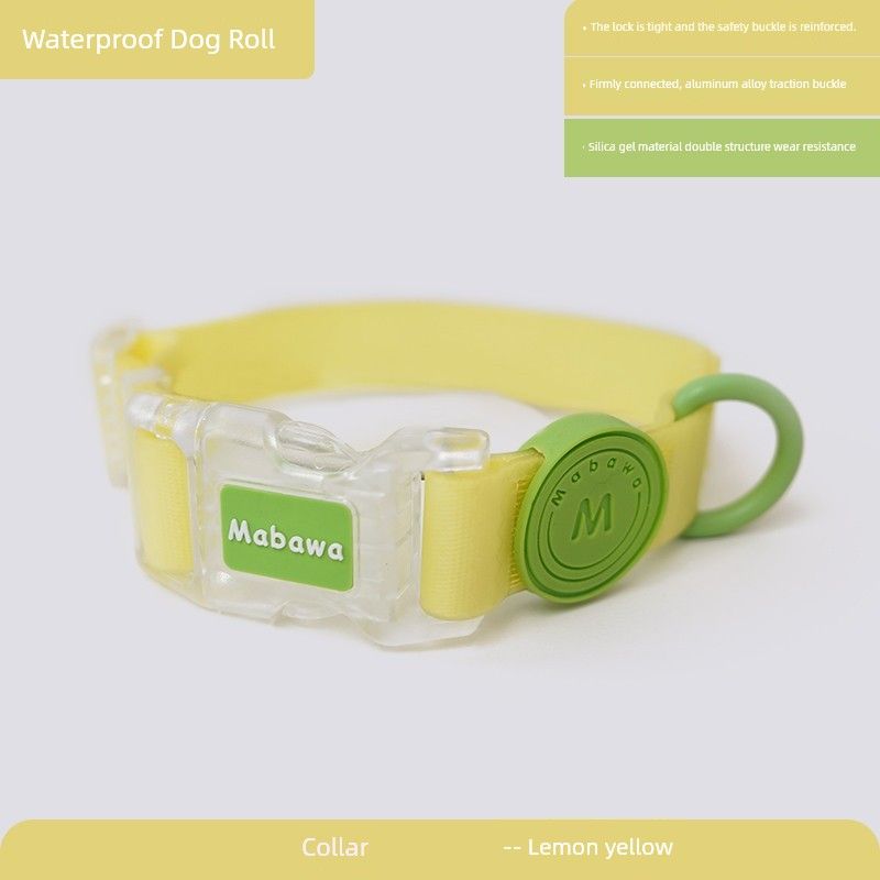 

Bororo Dopamine Pet Collar Silicone Collar Puppy Collar Waterproof Shiba Inu Teddy Pet Supplies S is suitable for 2.50 kg-5.00 kg Lemon yellow
