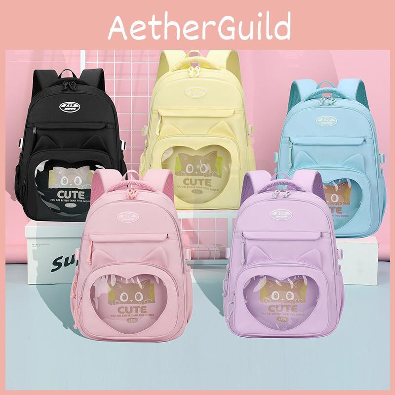 Adorable Kawaii Cat Kids Backpack Lightweight And Spacious For Elementary School Use