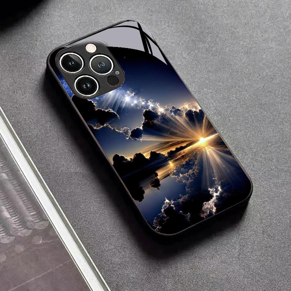 Sunset Landscape For iPhone 12 13 14 15 16 17 Plus Pro Max Anti-Drop Smooth Touch Protective Shockproof Cellphone Cover Shell