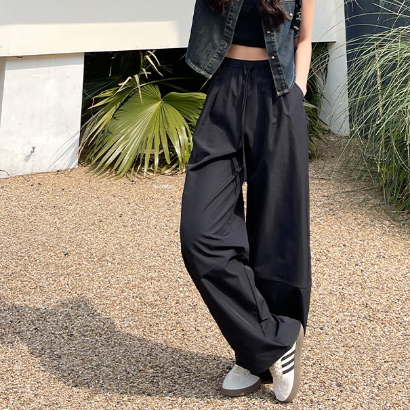 Loose Wide-leg Pants In Summer New High-waist Loose Casual Pants Drooping Red American Wide-leg Pants