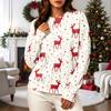 Women's Casual Christmas Print Long Sleeve Neck Sweatshirt