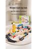 Wooden Train Toy Set with Tower Crane for Kids - Educational Assembly Playset