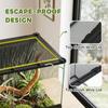 Reptile Glass Terrarium with Stone Background, Front Ventilation, Escape-Proof Knob Lock, 50 x 30 x 35 cm, Black