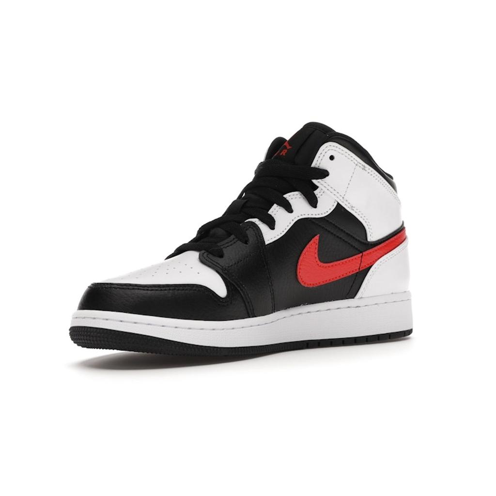 Air Jordan 1 Mid GS Chile Red Kids Sneakers Black White 554725-075