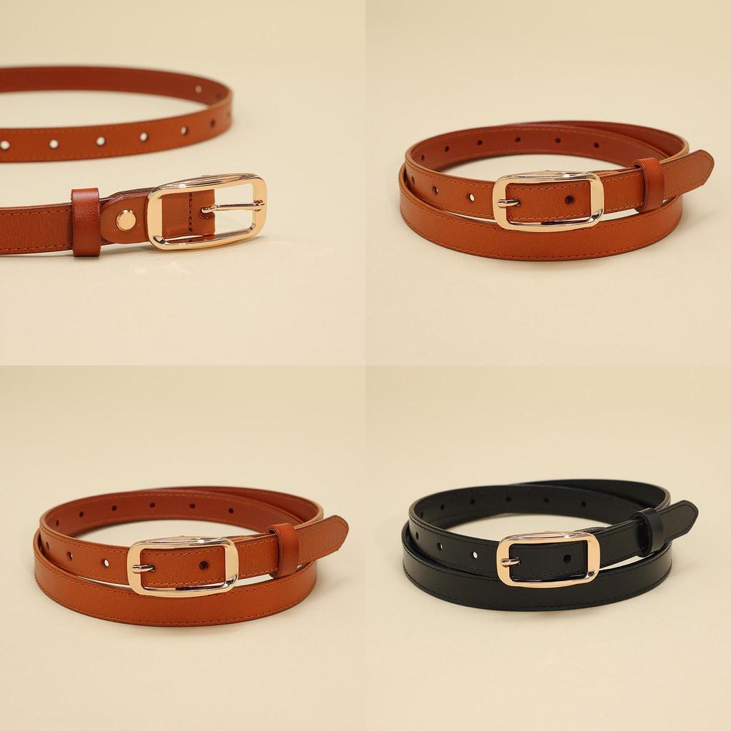 Premium Cow Leather Ladies Fashion Belt With Round Shape Buckle For Office Use