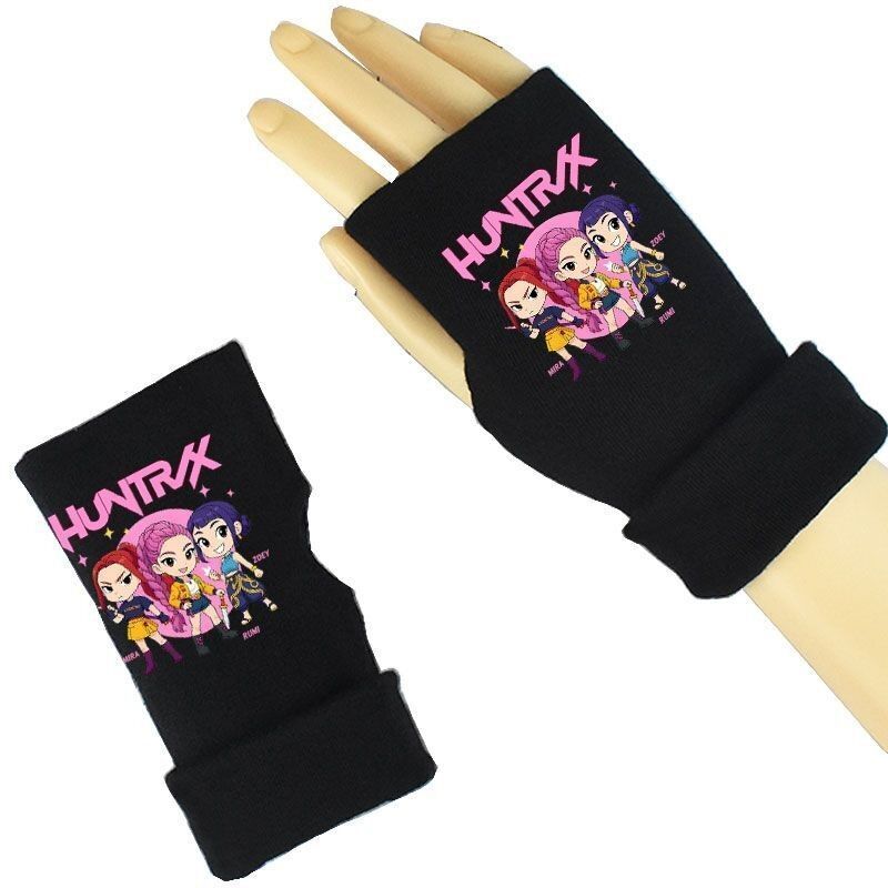 

K-POP Witch Hunt Team Gloves, Children s Cycling and Writing Half-finger Gloves, Autumn and Winter Warm Gloves Q version 04