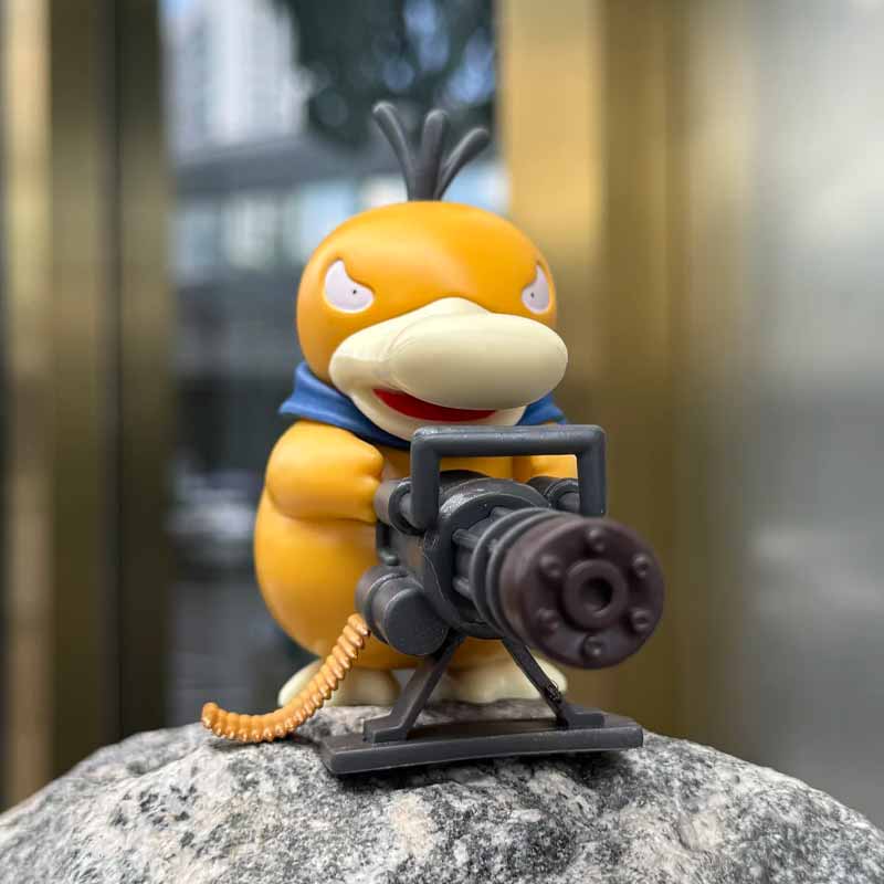 9/15Cm Pokemon Gatling Gun Psyduck Standing Posture Action Figure Collection Model Cartoon Toys Car Interior Fun Ornament Gifts