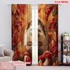 2pcs,2D Plane Printing Curtains Happy Hedgehog Versatile Durable Polyester (without Rod) Gifts for Bedroom and Various Room