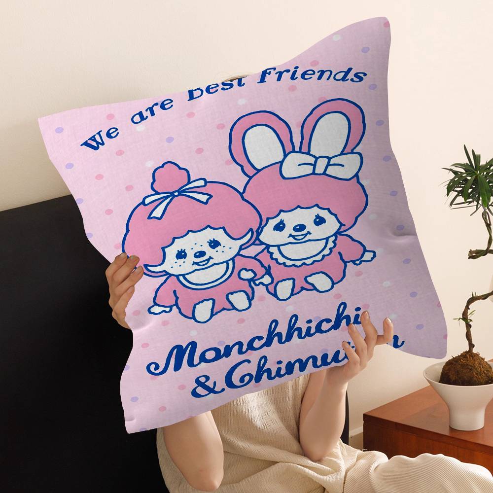 Anime M-Monchhichi pillow cover sofa cushion cover home room decoration children gift