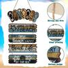 Wood Flip Flop Beach Sign, Hanging Coastal Welcome Door Sign, Vintage Rustic Farmhouse Wall Plaque for Front Door, Porch, Balcony, Summer Decor