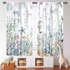 Watercolor Ocean Sea Life Seahorse Starfish Shell Print Window Curtain For Bathroom Bedroom Decor