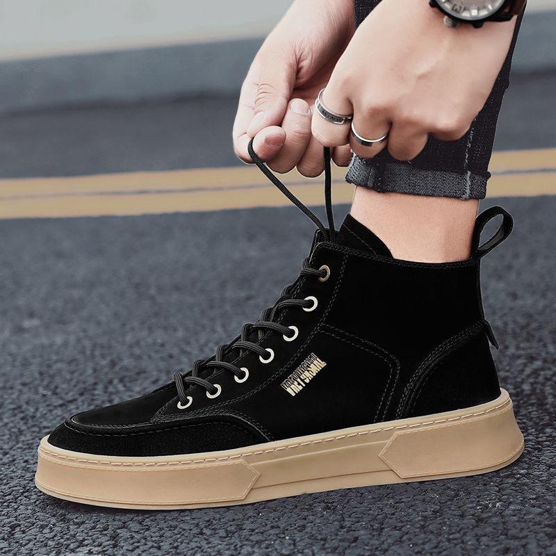 Men Ankle Boots Outdoor Leather Autumn Spring Non -Slip Walk Male Casual Flats Shoes Sneakers Fashion Comfortable