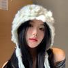Handmade Knit Hat For Women With Pearl Tassels And Wide Brim For Autumn Winter Fashion
