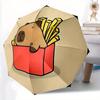 1pc French Fries Capybara Pattern Automatic Umbrella 8-Bone Design Compact Gear for Outdoor Travel, Perfect Holiday Gift  yy250827096