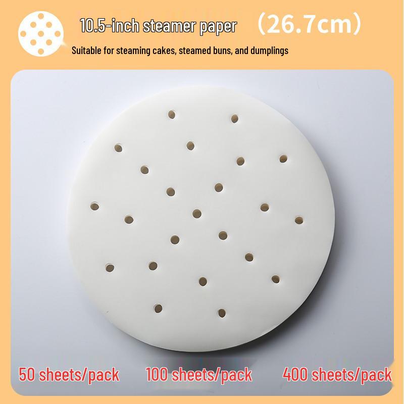 Non-stick Disposable Steamer Liner Paper for Xiaolongbao and Mantou with Perforated Bun Bottom
