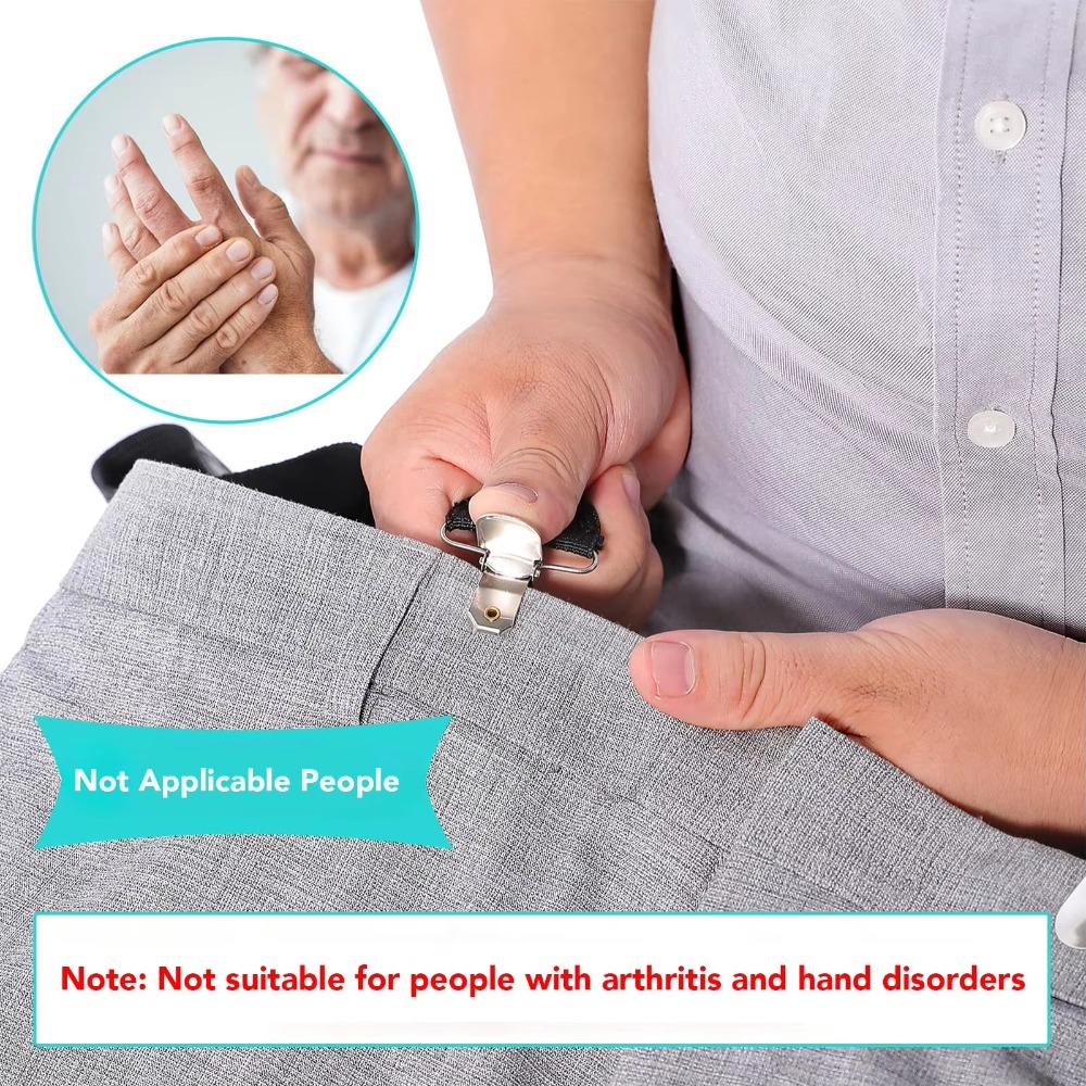 2Pcs Set Black Pants Wearing Assist Clip Adjustable Trouser Pulling Helper Pregnant Women