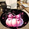 1pc Pink Pumpkin Office Round Area Rug, Indoor Mat Suitable ForOffice, Under Office Chairs Bedroom Living Room Home Decor, Room Deco T116