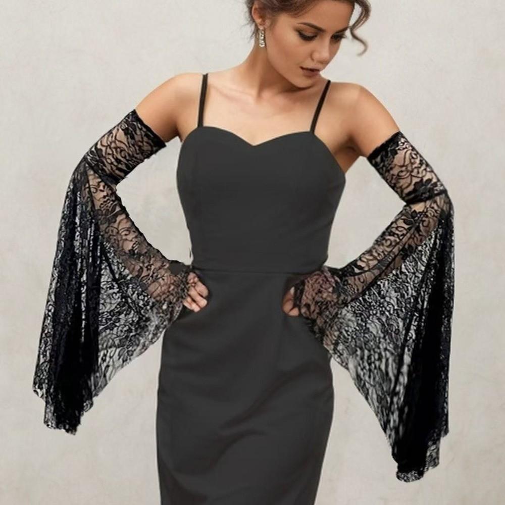 Breathable Thin Sheer Bridal Gloves Elegant Bride Detachable Sleeves  Wedding Party