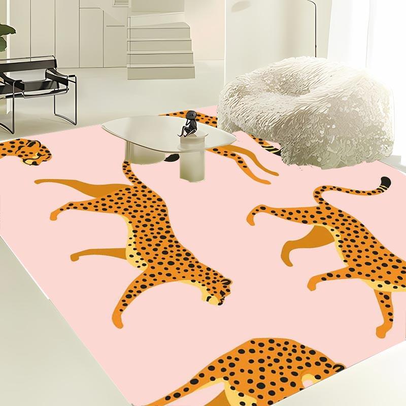 

Light Luxury Leopard Printing Carpet for Living Room Bedroom Hallway Alfombra Anti-slip Soft Rugs Sofa Doormat Home Decor Tapete 40x60cm (16x24in)