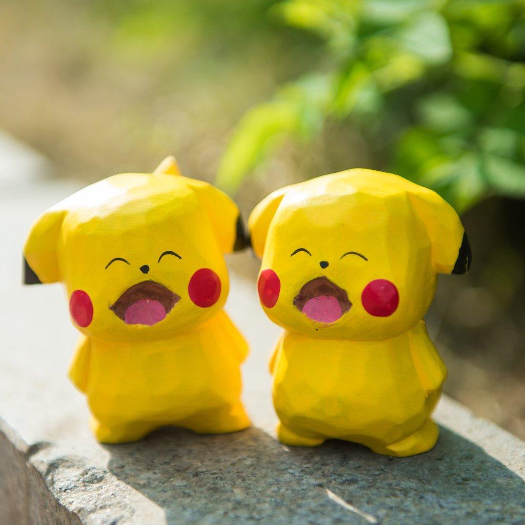 Pikachu Wooden Sculpture With Modern Minimalist Style For Desk Decor And Special Occasions