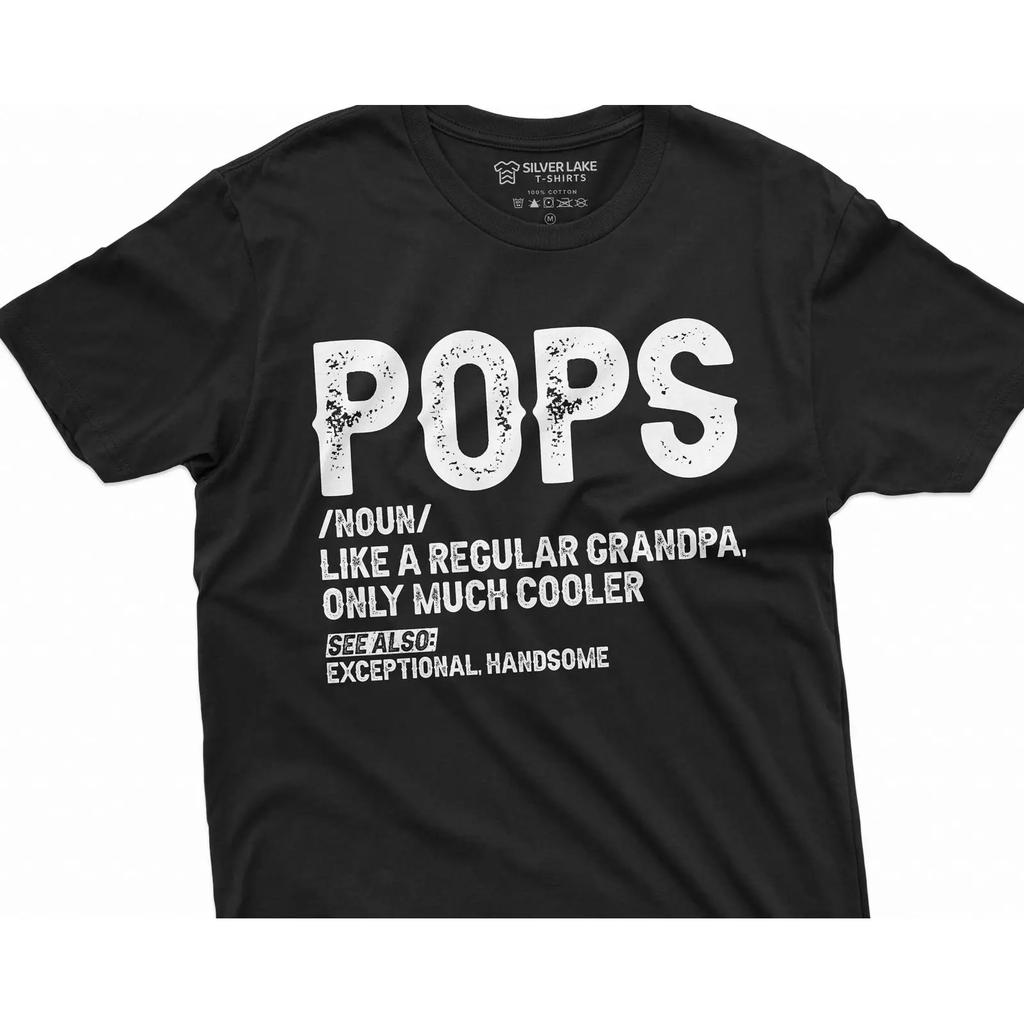 Pops Regular Grandpa Unisexs Humor T Shirt Papa Grandfather Birthday Gift Fathers Day For Him Vintage Streetwear Fashion