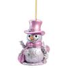 Flat Printing Hanging Pendants Pink Snowman Xmas Tree Ornament  Party Supplies