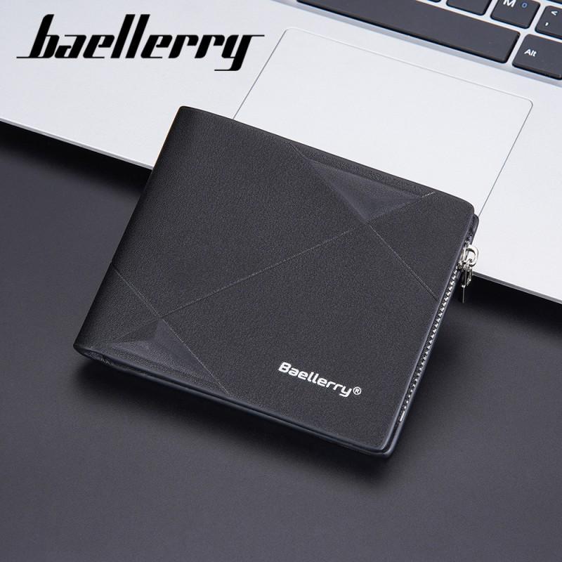 New Men's Short Wallet European American Business Multi Slot Soft With Zipper Coin Purse