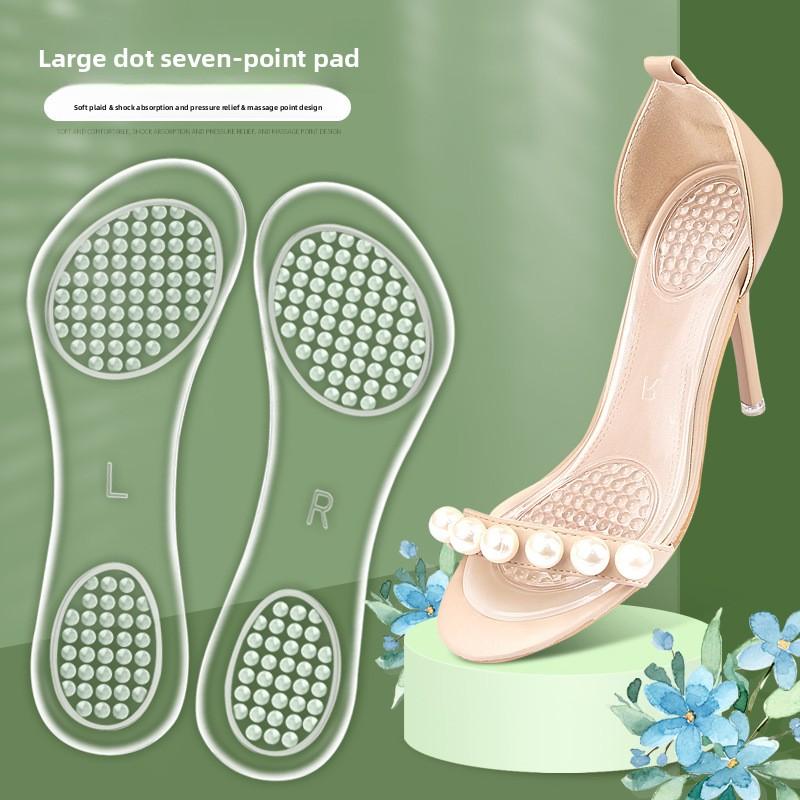 GEL Women's High-heeled Shoes Self-adhesive Washable Transparent Shock-absorbing Seven-point Insoles