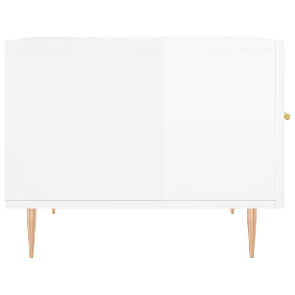 Coffee Tables 2 pcs High Gloss White 50x50x40 cm Particleboard
