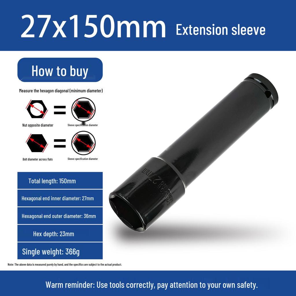 Electric Hex Impact Wrench Socket 1/2, 8-32 for Scaffolders & Carpenters