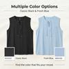 New Men'S Sleeveless Top With Tie-Up Stand-Up Collar Pullover Shirt