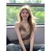 Smudged Striped Swinging Neck V-neck Beautiful Small Suspender Vest for Women's Summer Outer Wear Design Sense, Sleeveless Top Inside