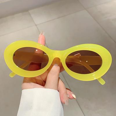 Y2K Vintage Oval Sunglasses Women Men Luxury Designer Steampunk Pink Hip Hop Eyewear Trendy Fashion Sun Glasses