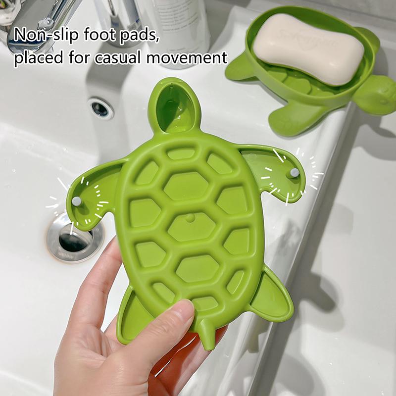 Turtle Soap Box Drain Soap Holder Box Bathroom Shower Soap Holder Sponge Storage Plate Tray Bathroom Supplies Bathroom Gadge